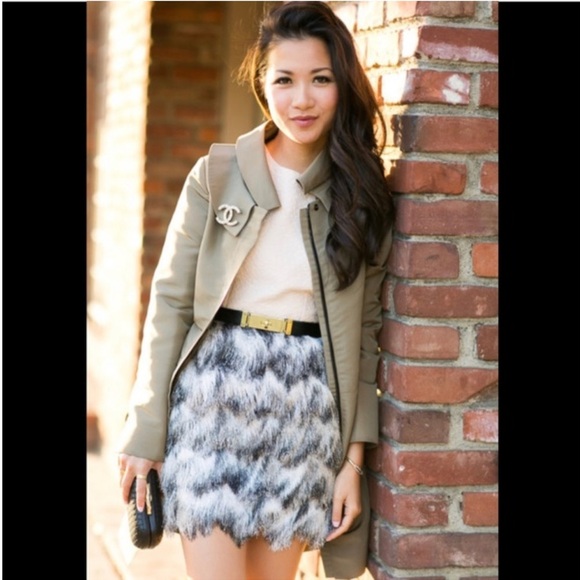 Ann Taylor Ombré Feathered Fringe Skirt Sz 4 - Picture 5 of 13